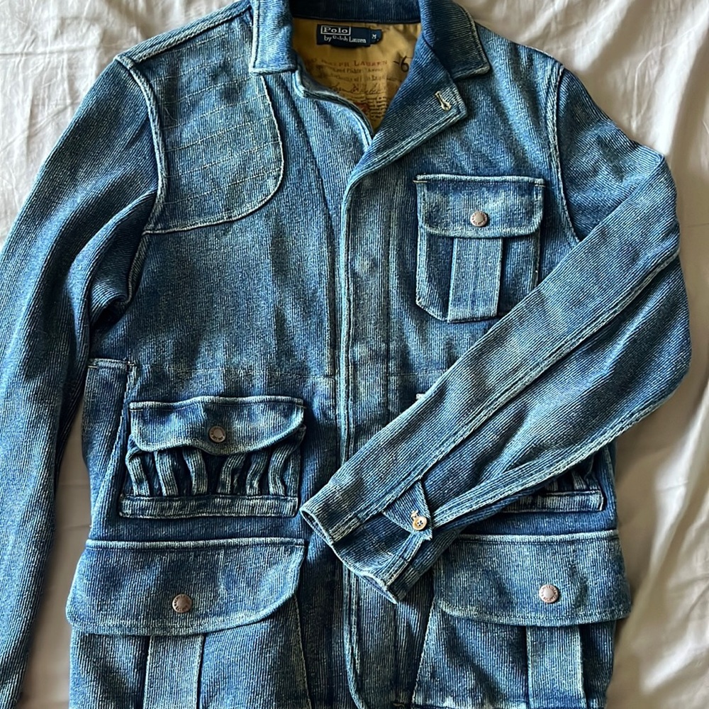 POLO Ralph Lauren Vintage Denim Knit Jacket size M